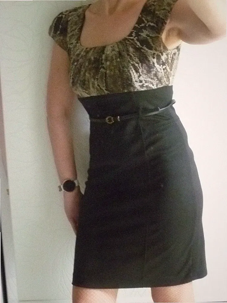 Orsay: sexy Cocktail Etui Kleid Party Carmen Chiffon Gr. 34-36 XS-S - wie neu