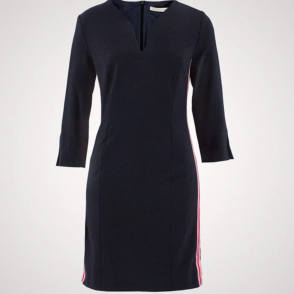 OUI Damen Etuikleid mit Galonstreifen 64744 Dunkelblau / 36 – 42 / Kleid