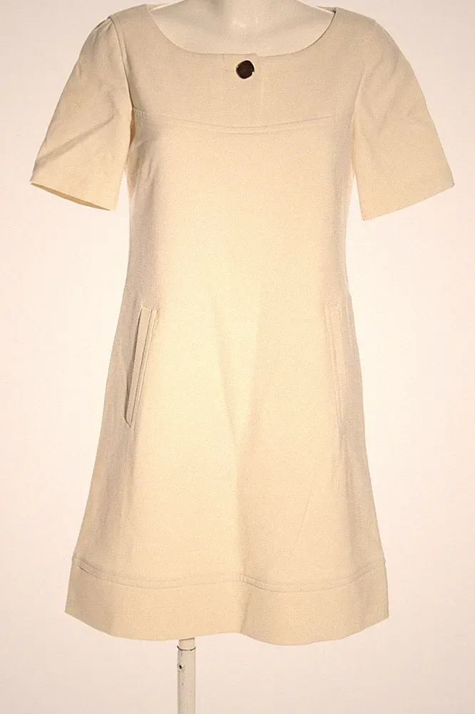 OUI SET Etuikleid Damen Kleid Gr. DE 38 creme Casual-Look
