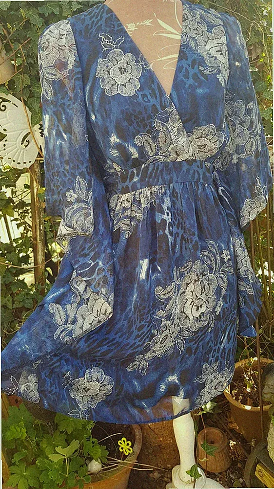 *Pagani* Edles Chiffon Kleid Tunika Gr S 36 38 Casual~Strand~Urlaub Neu