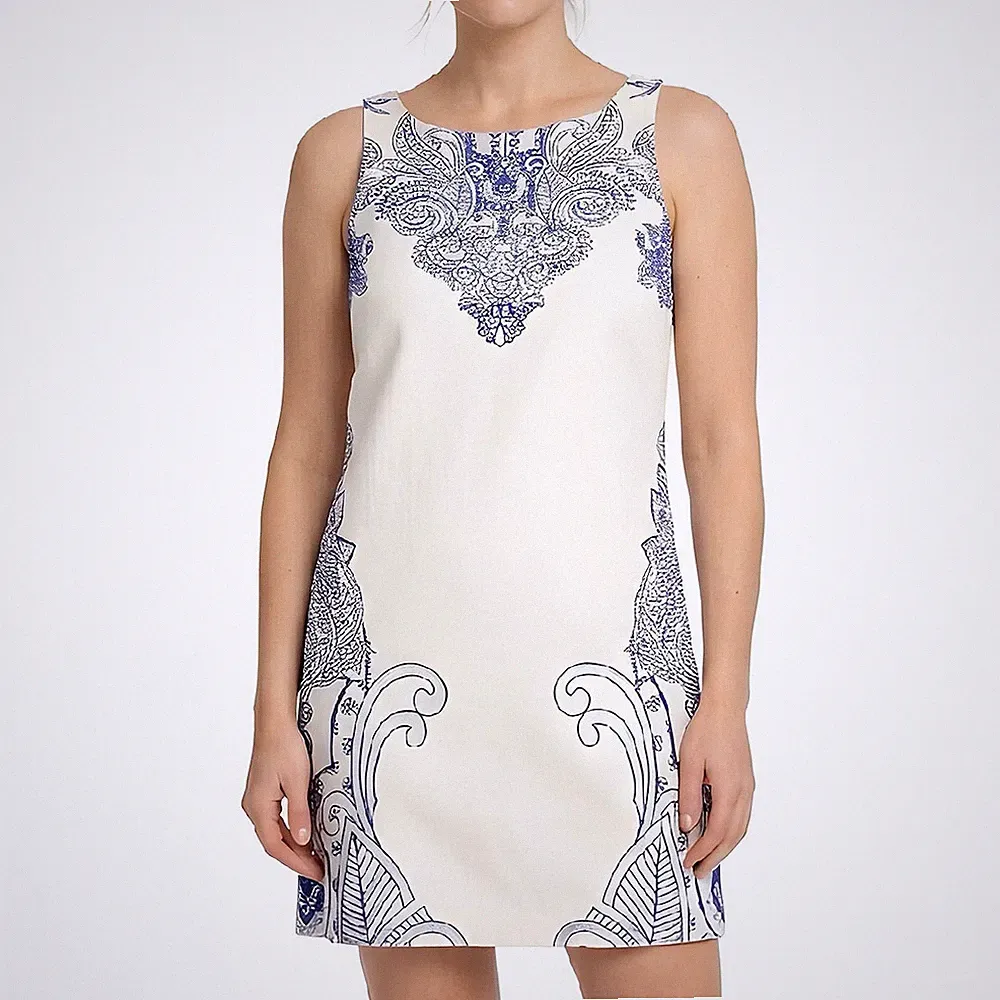 Paisley Etuikleid, Promod ärmelloses Sommerkleid, Boho Resort Wear, Größe M