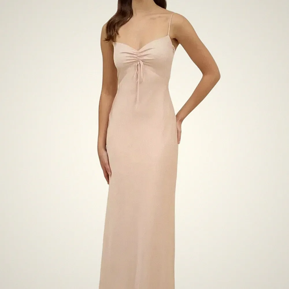 Park & Fifth Pink York Maxi Dress Size M Ruched Slip Wedding Guest Bridesmaid