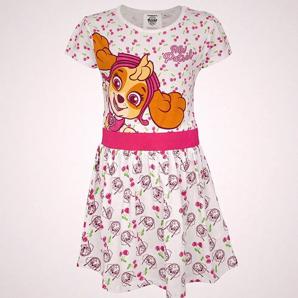 PAW PATROL A-Linien-Kleid Mädchen Kleid Kirschen Weiss