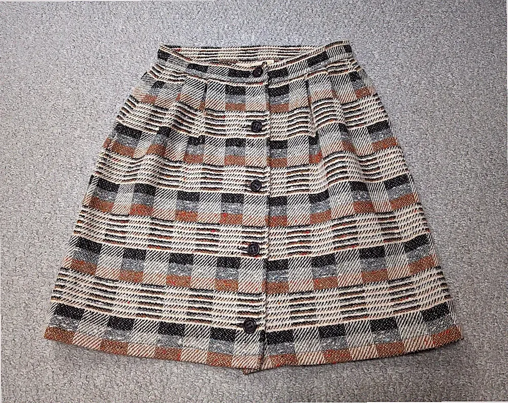 Pendleton Vintage Damen Karo Karo Schurwolle A-Linie Rock Made in USA M 12