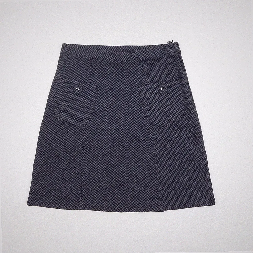 Pepperberry Damen blau A-Linie Tweed knielanger Rock Größe 8
