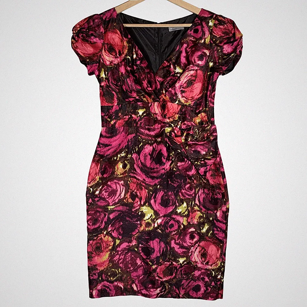 Per Una Kleid Gr. UK 10 Rosa Abstrakt Retro 50er Style Blumen Hochzeit Gast