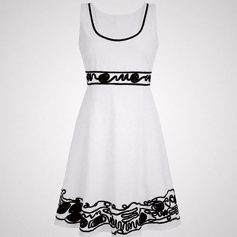 Per Una Leinen Sommerkleid Größe 14R bestickt Midi Hochzeit Gast Anlass