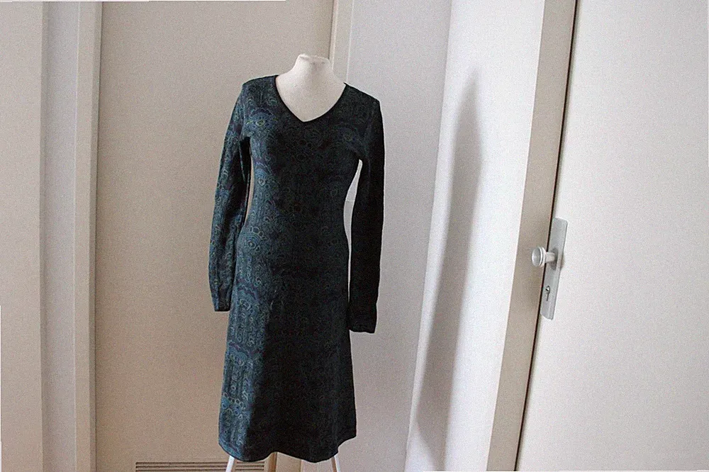 Peruvian Connection Strickkleid Gr.XS/S collection paisley pima langarm etui
