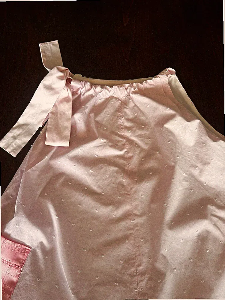 Peter A Damen A-Linien-Kleid rosa/weiß Gr. M, Taschen Bindeband