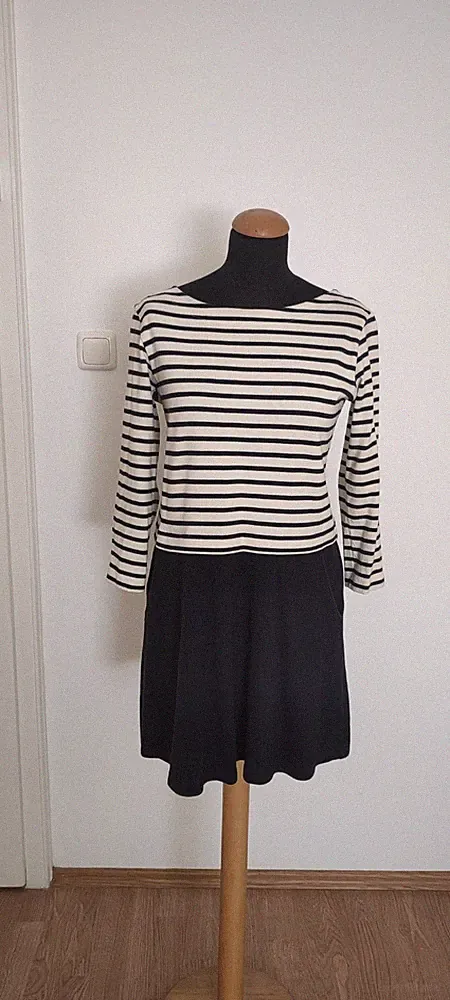 Petit Bateau Kleid Gr.36 Cotton gestreift 7/8 Ärmel