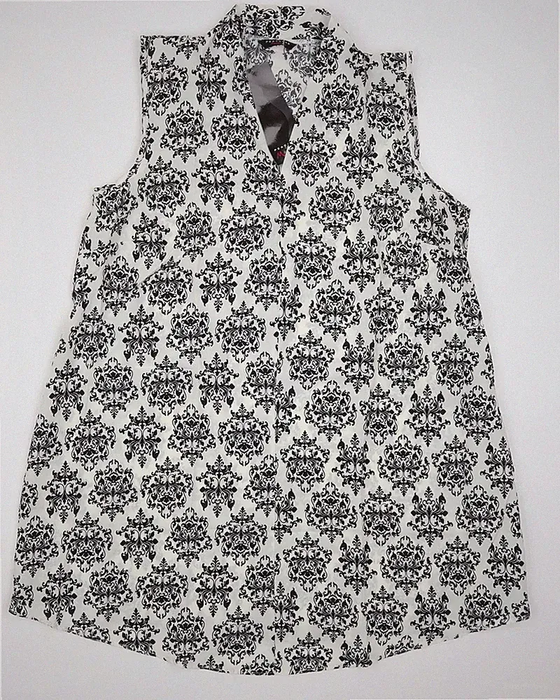 Pfauen Damen Etui weiß Batik Polyestermischung Größe M V-Ausschnitt