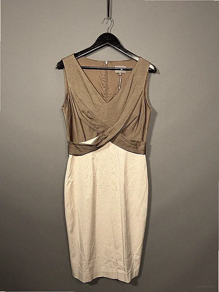 PHASE EIGHT A-LINE Kleid - Größe UK12 - Beige - Top Zustand - Damen