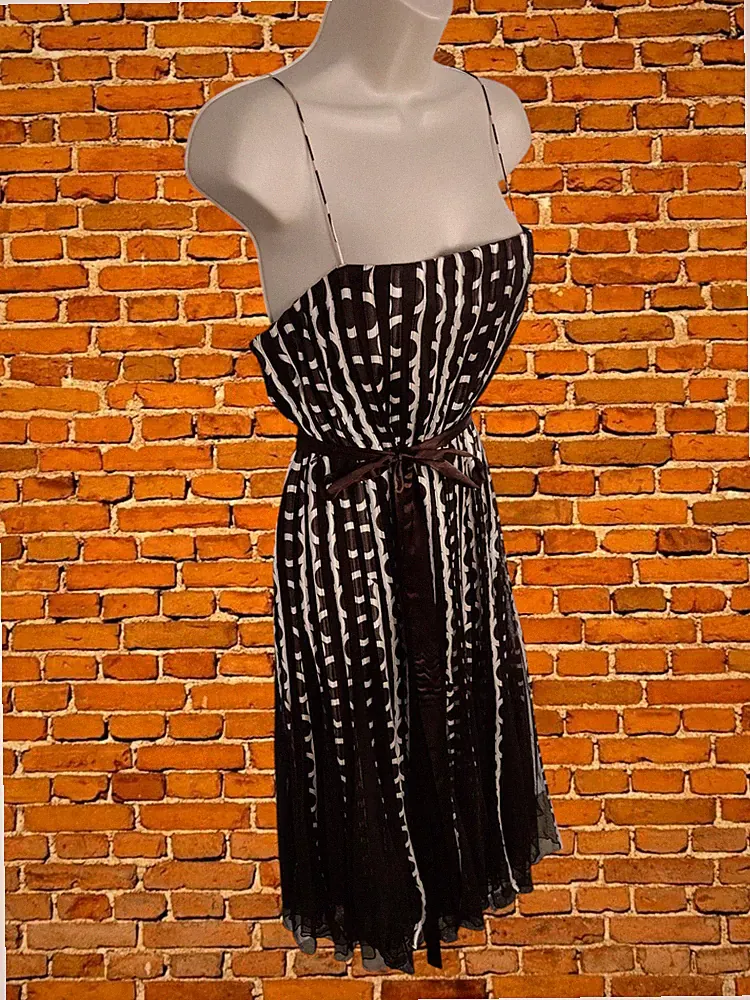 PHASE EIGHT BRAUNES KLEID GRÖSSE UK16 DAMEN GESTREIFT NETZ HOCHZEIT GAST ABSCHLUSSBALL COCKTAIL