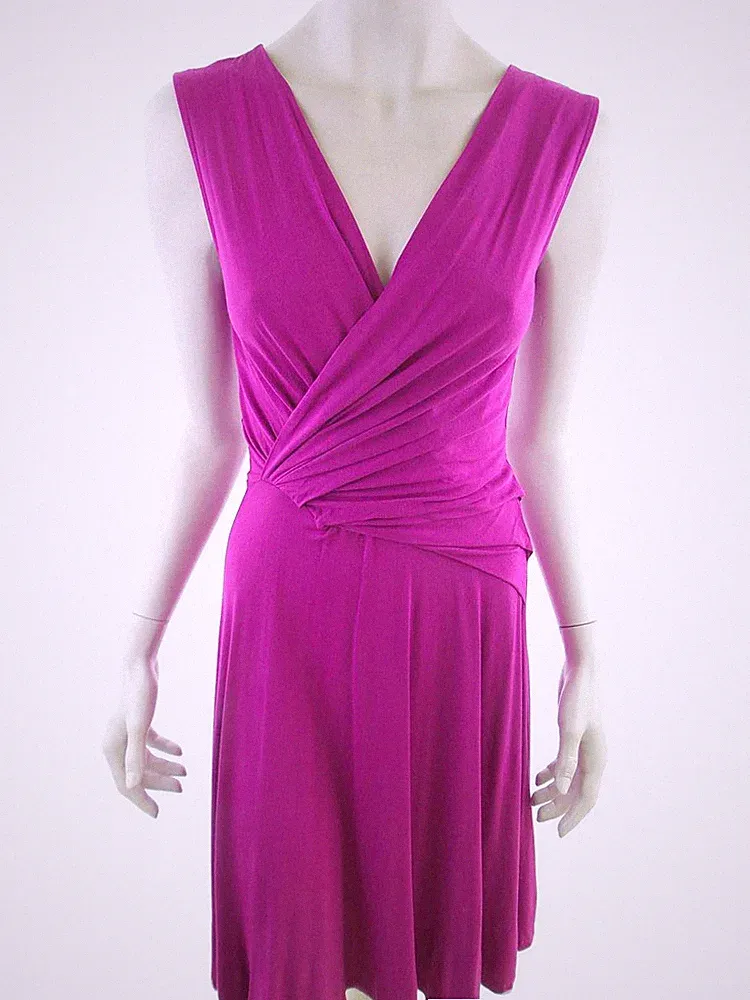 PHASE EIGHT Damen A-Linien-Kleid Gr. 36 Rosa Viskose Ärmellos Knielang