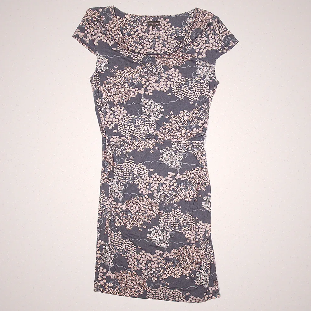 PHASE EIGHT Damen A-Linien Kleid Grau Floral Kurzarm Knielang UK 10