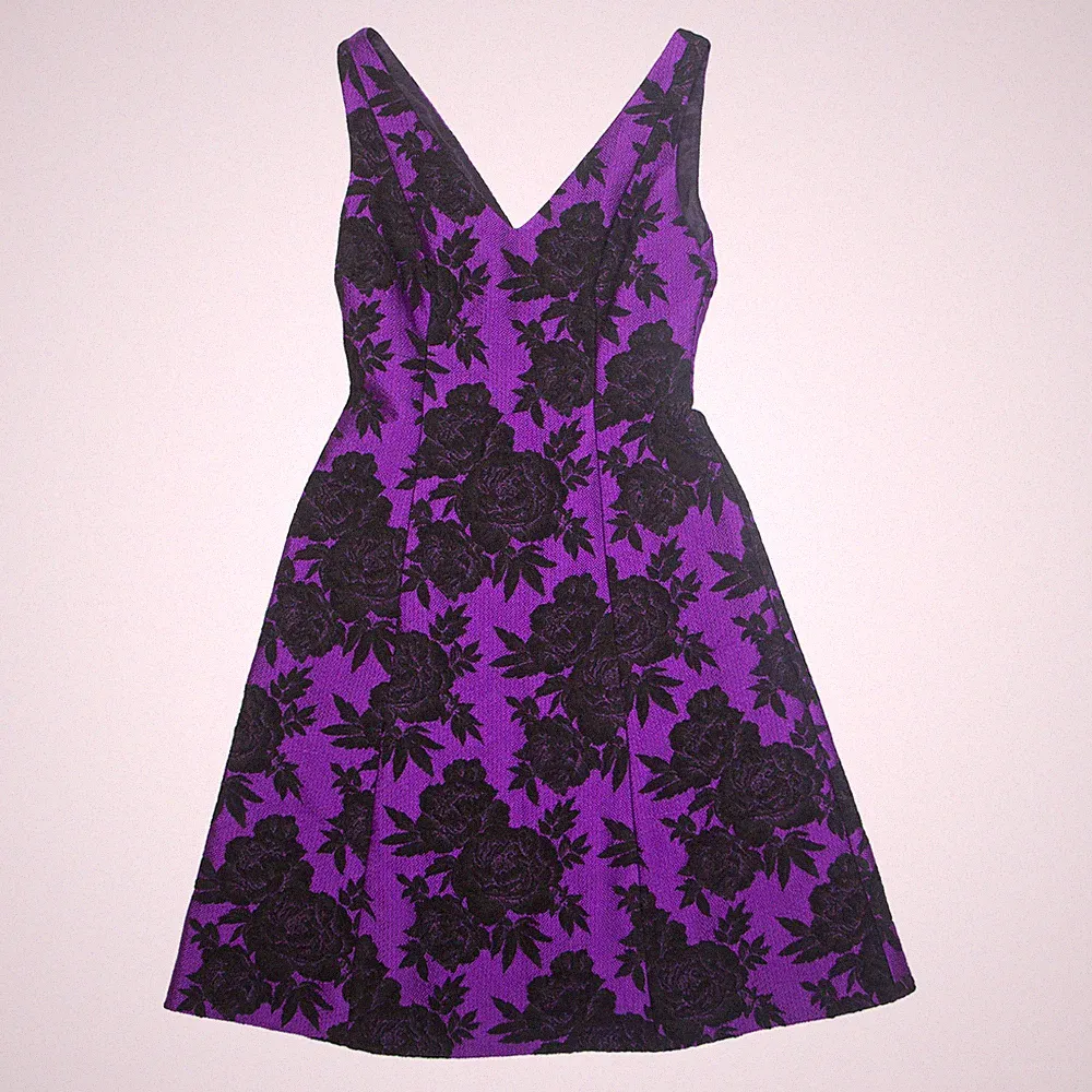 PHASE EIGHT Damen A-Linien Kleid Lila Floral Ärmellos Knielang UK 10