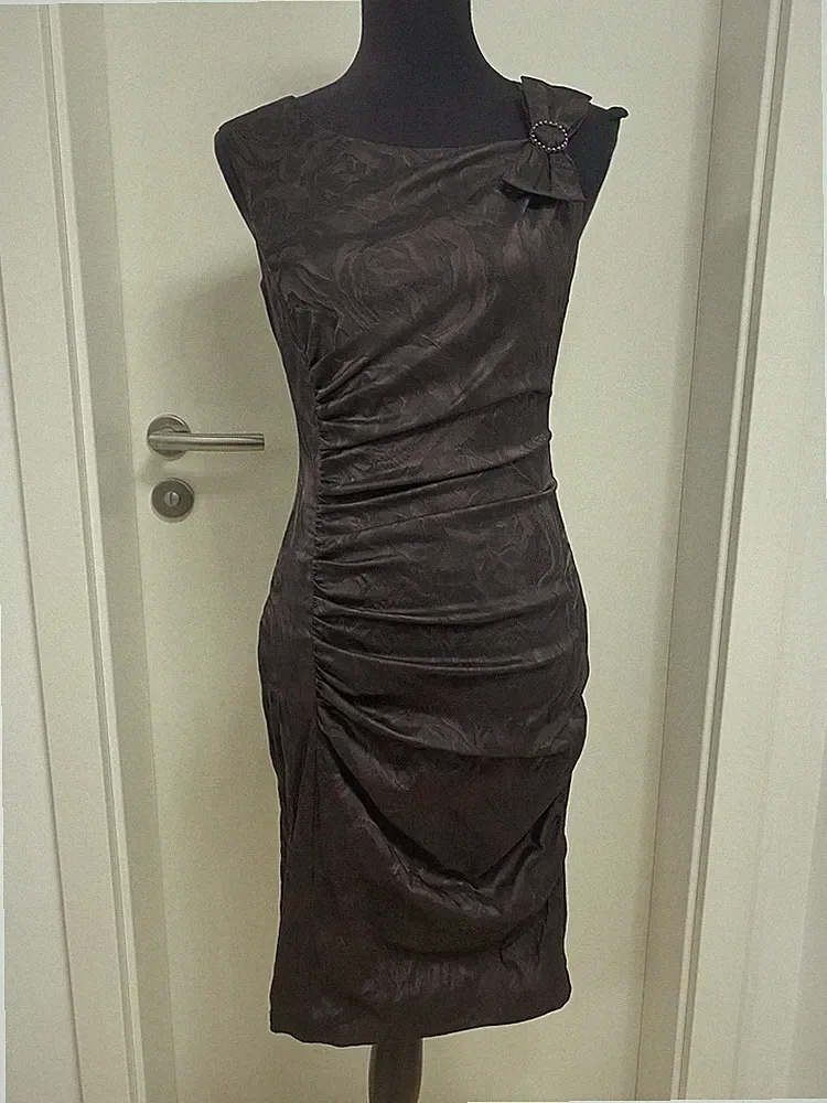 Phase Eight Etuikleid Burgunder Lila Rosé Schleife Perlen UK10 S 36 M 38