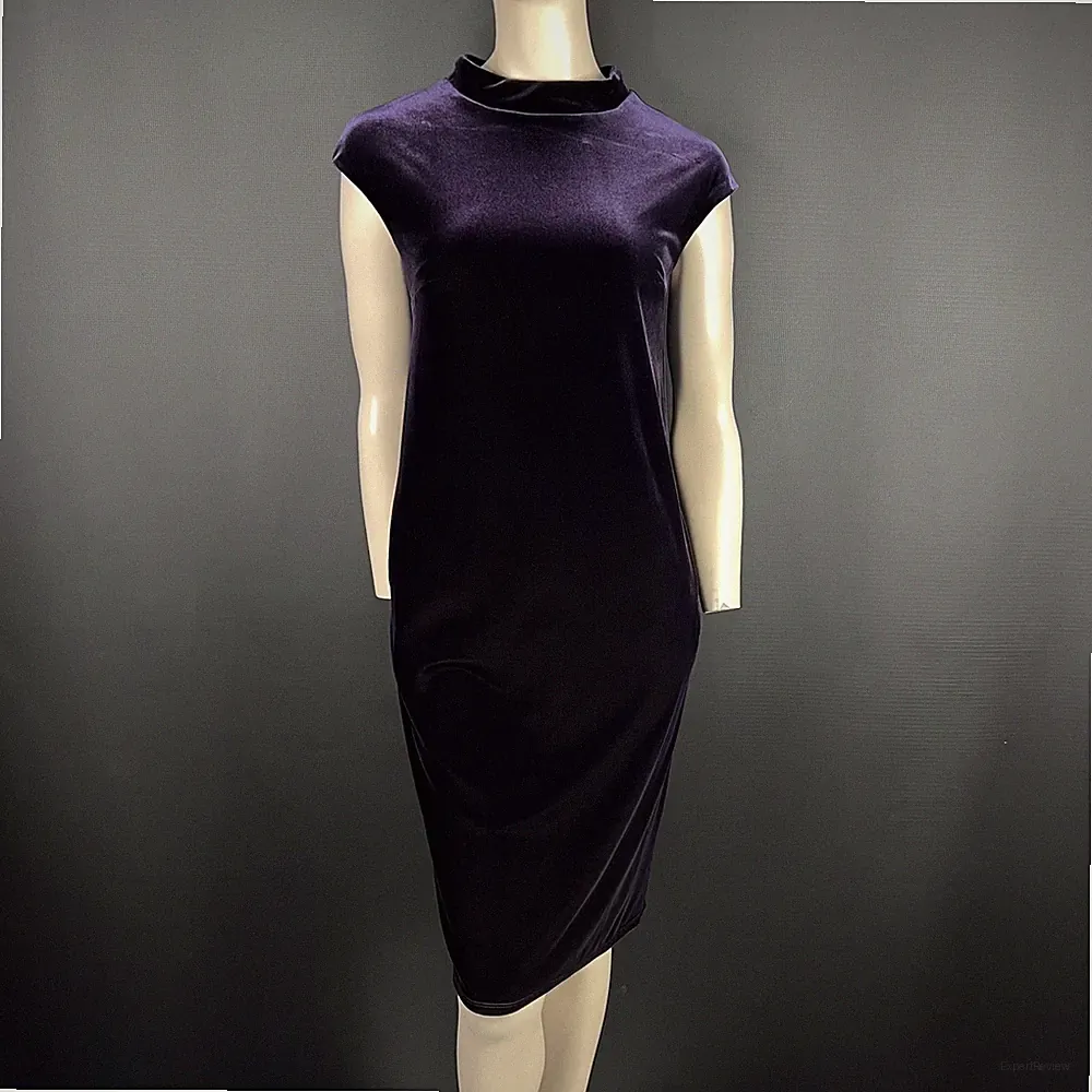 Phase Eight Joelle Kleid 10 lila Samt Etuikleid hochgeschlossen Cocktail Hochzeit Gast