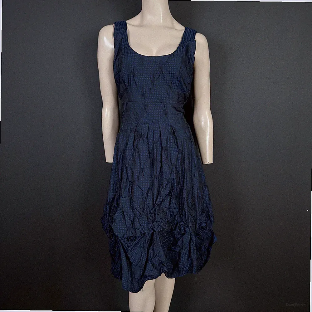 PHASE EIGHT Kleid blau 14 Plissee Crinkle Fit Flare Hochzeit Gast Party Smart