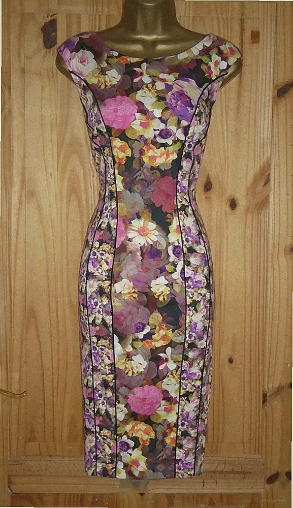 Phase Eight Kleid Gr. 14 Blumendruck Hochzeitsgast Pencil Wiggle Abend