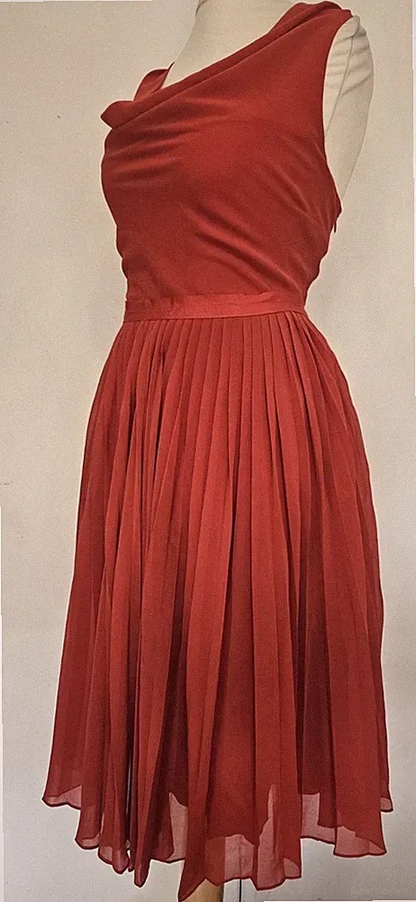 PHASE EIGHT Kleid Gr. 18 rot Fit & Flare Party Hochzeit Gast 50er Midi ausgestellt