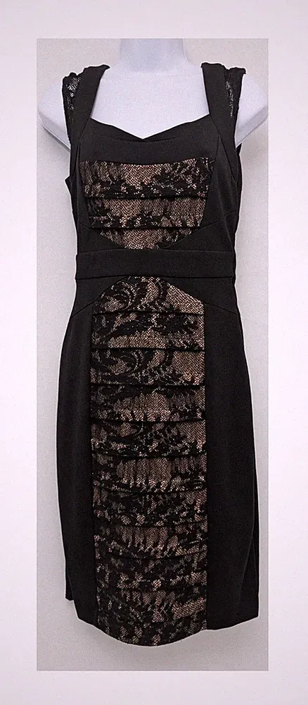 Phase Eight schwarz Spitze Stufenkleid Rüschen Cocktail Hochzeit Gast Party Gr UK 10