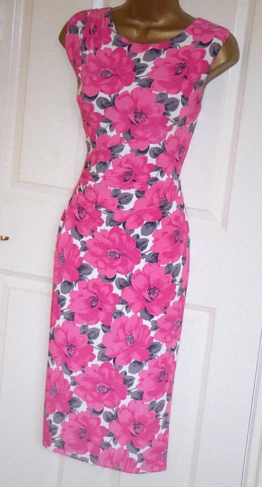 Phase Eight Sommer Hochzeitsgäste Kleid Gr. 14 rosa rose Stretch Pencil Wiggle