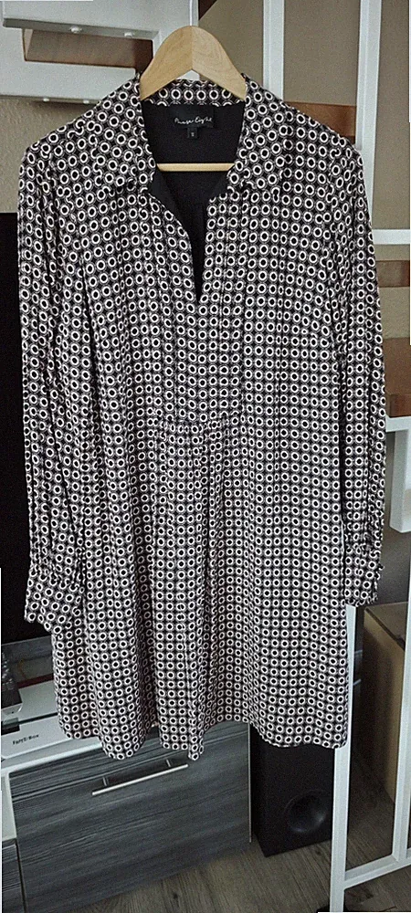 Phase Eight Tunikakleid Retro-Muster Schwarz / Altrosa – Gr. 42 (UK 14) – Top!