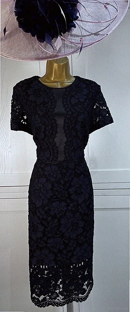 Phase Eight UK 12/14 marineblau Anlass Kleid Hochzeit Mutter Braut Bräutigam Gast Party