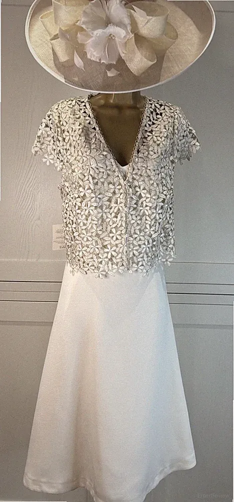 Phase Eight UK 14 cremefarbenes Spitzenkleid Hochzeit Brautmutter Bräutigam Gastrennen