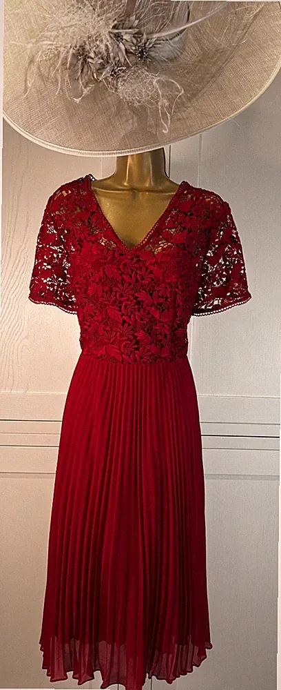 Phase Eight UK 14 rotes Kleid Hochzeit Mutter Braut Bräutigam Gast Taufe Rennen