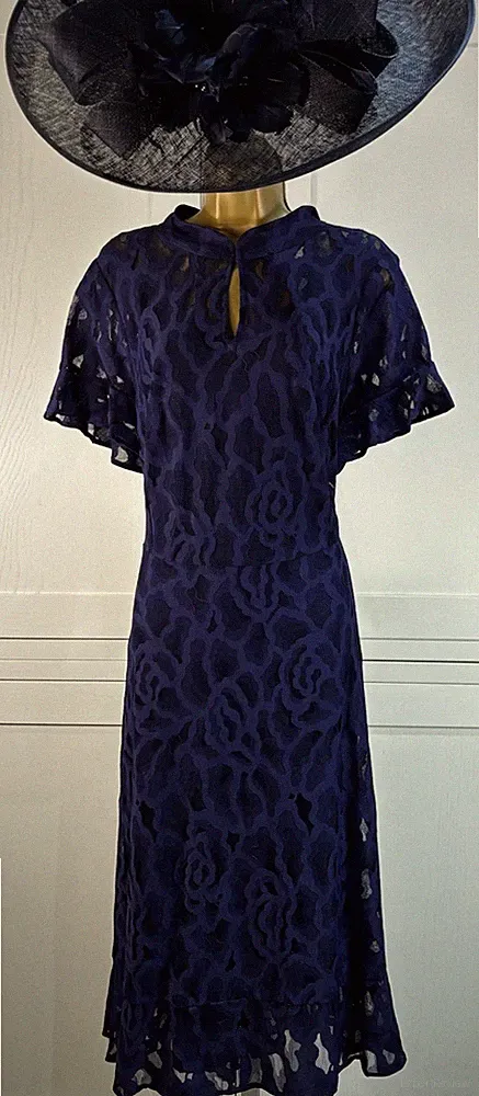 Phase Eight UK 20 Navy Kleid Hochzeit Mutter Braut Bräutigam Gast Rennen Party Event