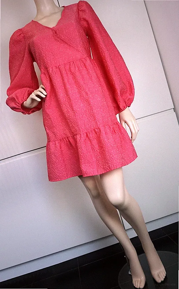 PIECES Damen Kleid Stufenkleid Minikleid Trend A Linie Tunika Boho Gr L wie NEU