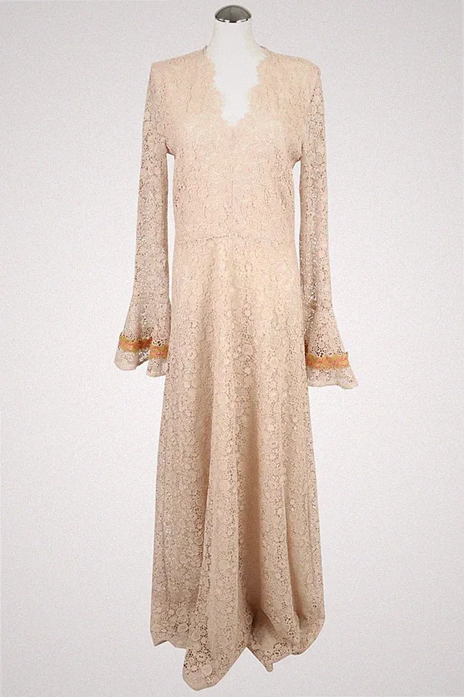 Pinko Damen Kleid Gr. 38 (IT 44) Beige Kleid Etuikleid Dress