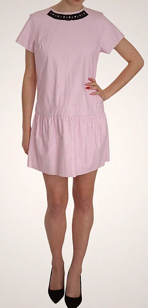 PINKO Kleid Rosa Pailletten Spitze Kristall Mini Etuikleid IT42/US8/M UVP 300 $
