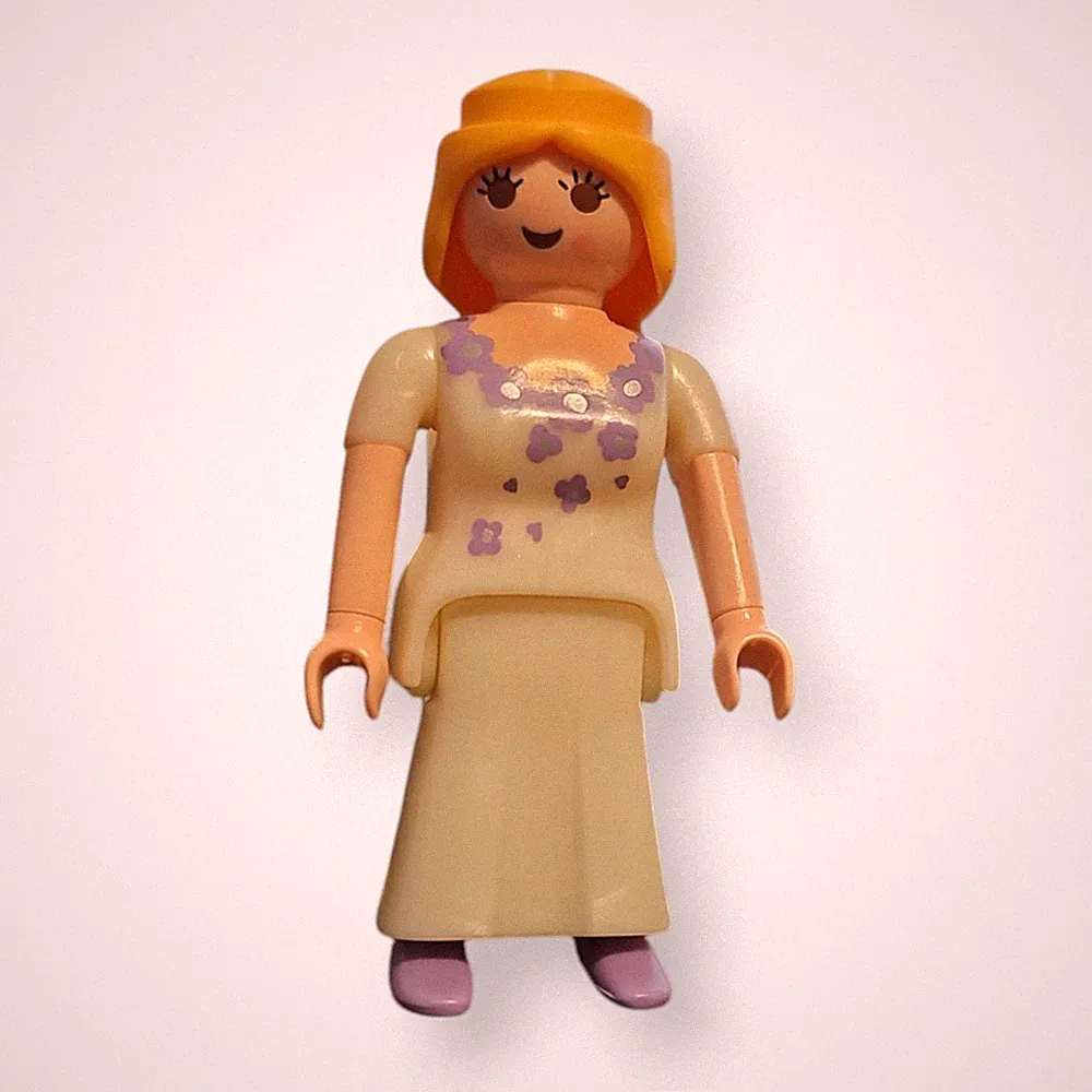 Playmobil Figur Kleid Frau Blumenmuster Fest Feier Gast Hochzeit Abendmode