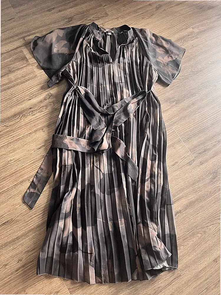 Plisseekleid,H&M,Camouflage,M,Neu