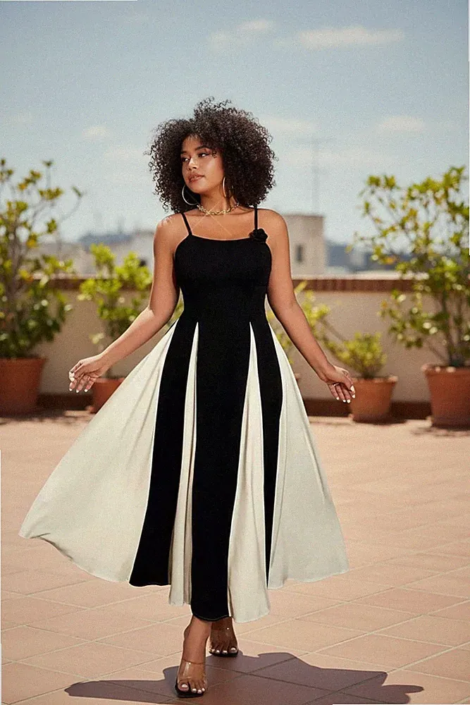Plus Size Große Größen Midikleid Midi Kleid Maxikleid Maxi A-Linie Plissee 44-52