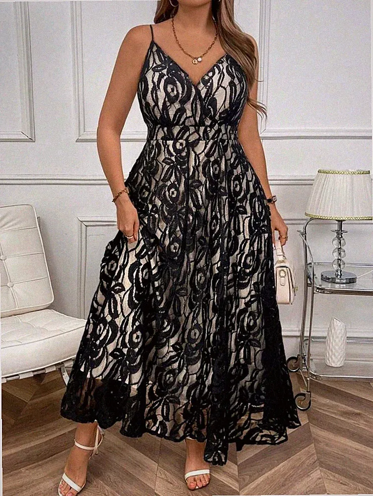Plus Size Große Größen Midikleid Midi Kleid Maxikleid Maxi A-Linie Raffung 44-52