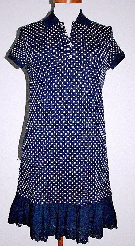 POLO RALPH LAUREN Damenkleid -Sommerkleid Blau/Weiß Polka-Dot XL (16) 168/170