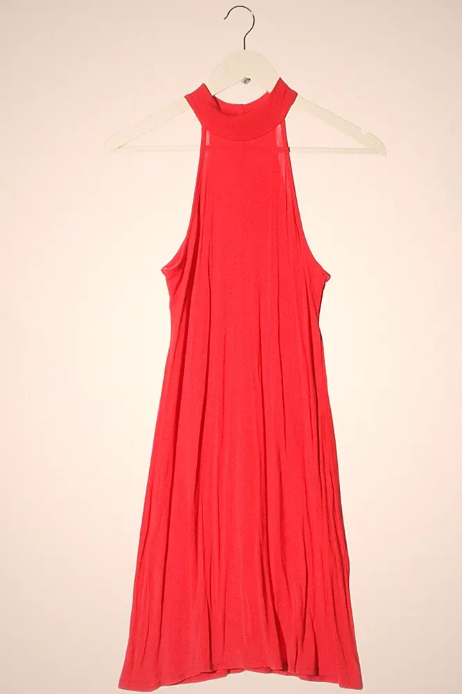 PRETTYLITTLETHING A-Linien Kleid Damen Kleid Gr. DE 32 rot Casual-Look