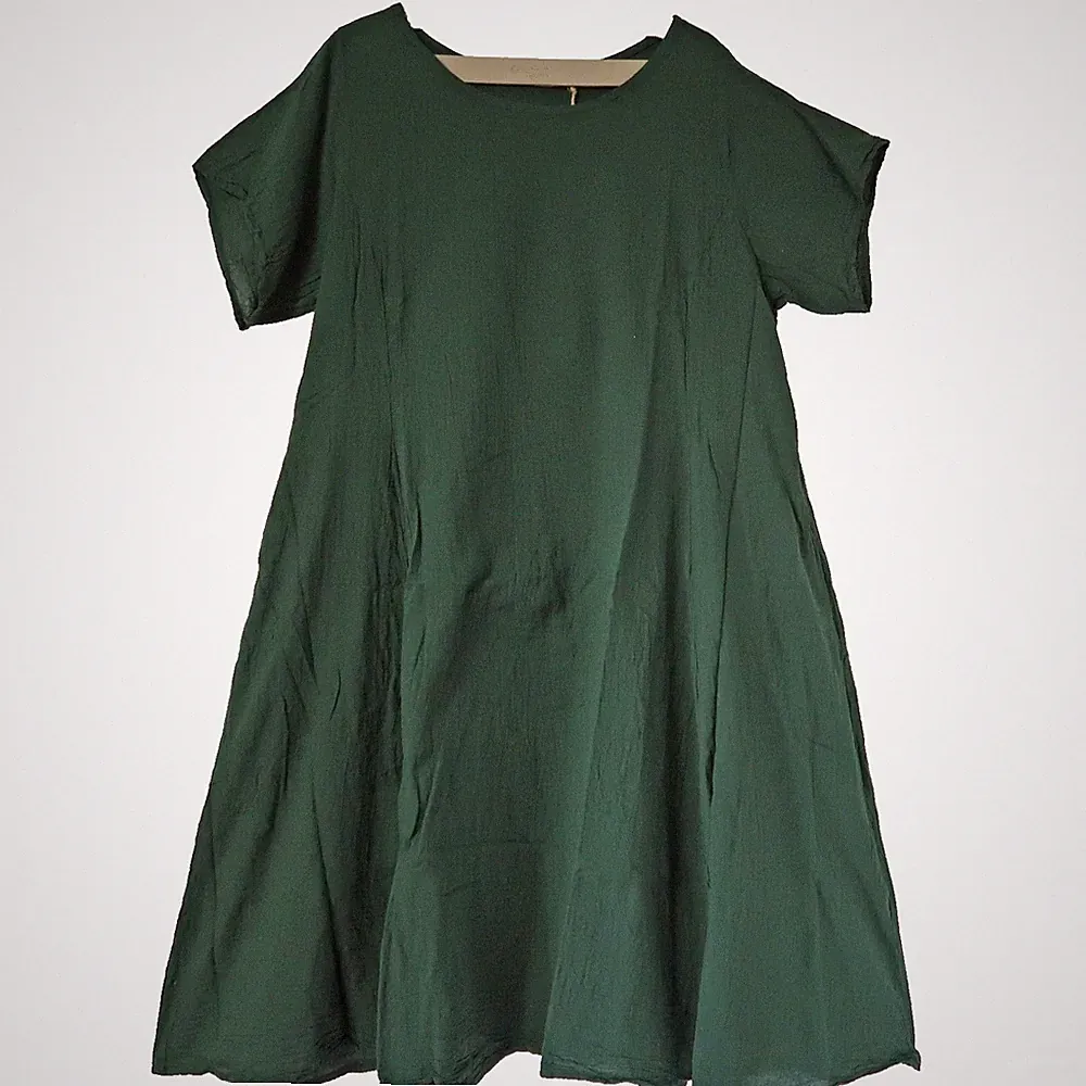 PRIVATSACHEN Kleid A-Linie Crinkel-BW TENTAKT 44-46-48 (2) 'kohl' dunkelgrün