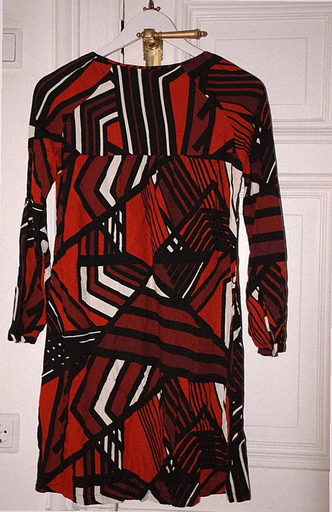 PROMOD 34 XS Kleid rot schwarz elegant Fest FR Party Ostern Sommer