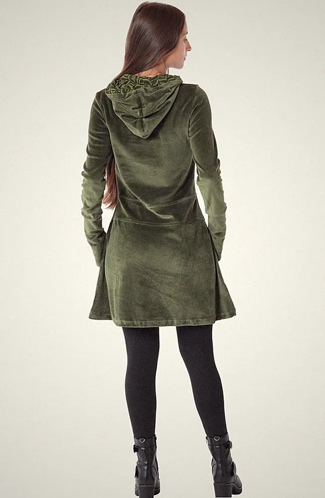 PUREWONDER Samtkleid mit Kapuze, Kleid Nr. 137