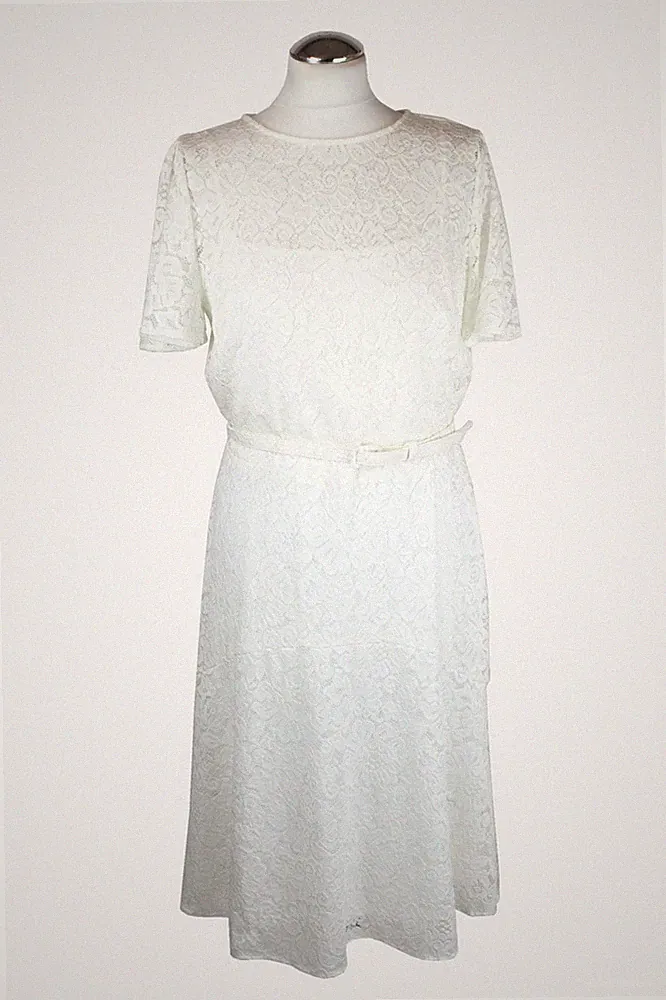Ralph Lauren Damen Kleid Gr. 42 (US 10) Creme Kleid A-Linie Dress