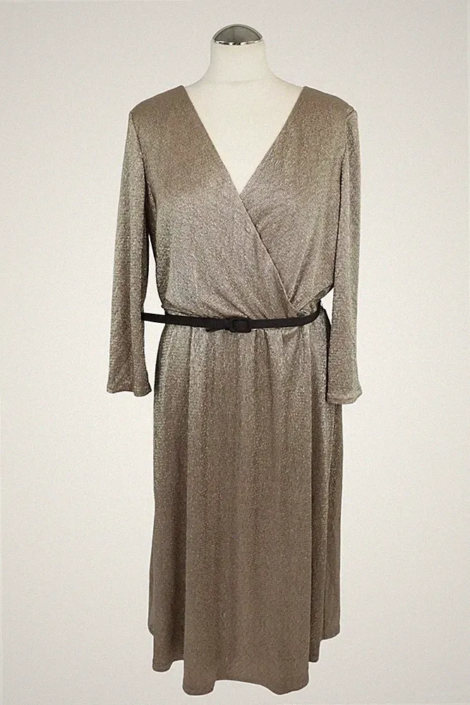 Ralph Lauren Damen Kleid Gr. 44 (US 14) Gold NEU Kleid A-Linie Dress