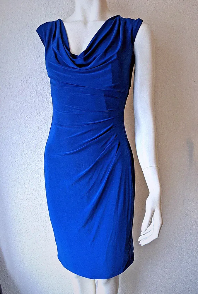 RALPH LAUREN Etui Kleid Gr. 2 **NEU m. Etikett $130** Königsblau KOBALT BLAU