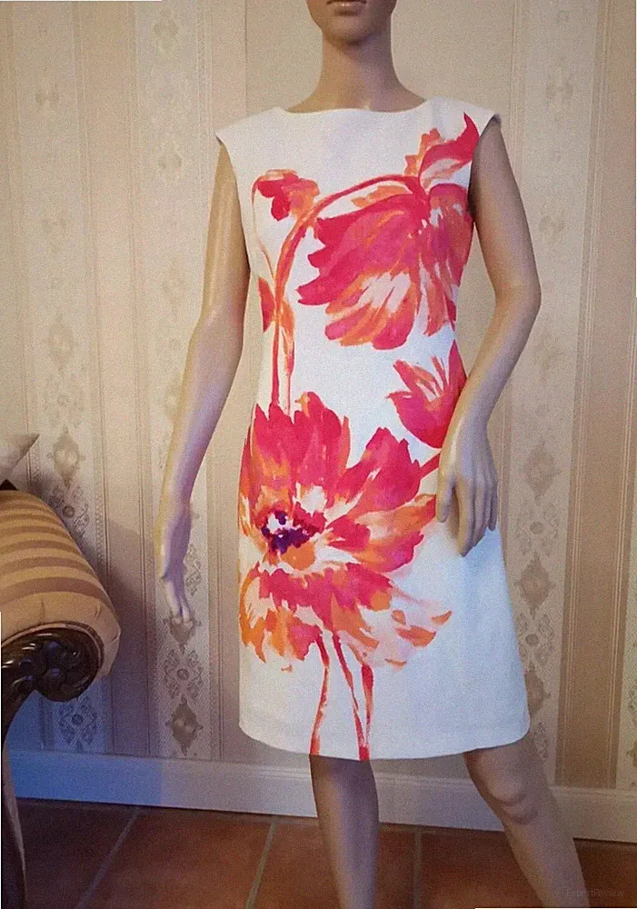 Ralph Lauren Luxus Kleid DRESS Blüten Blumen edel GR 2-XS/S 34/36 Etuikleid