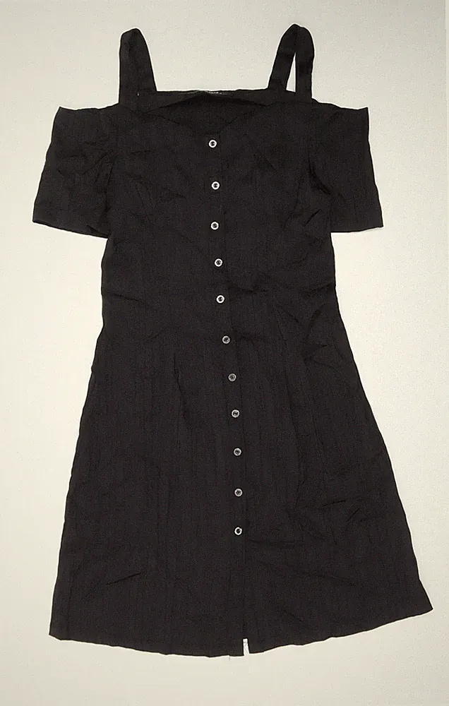 Real Form London Damen schwarz Größe 14 Cold Shoulder A-Linie Kleid