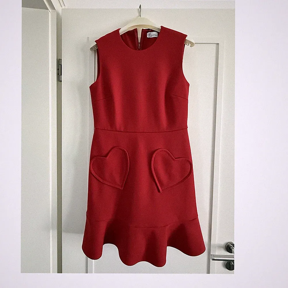 RED VALENTINO Kleid rot mit Herz-Akzent, A-Linie, Cocktail, M, Reißverschluss